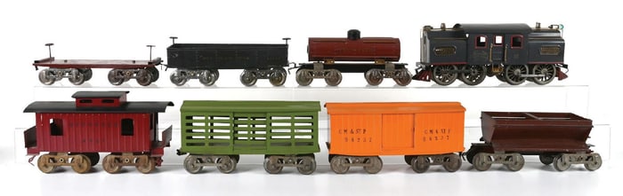 LIONEL NO. 42 LOCO W/ ASSORTED 10 SERIES FREIGHTS