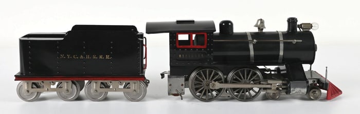 RESTORED EARLY NO. 6 W/ THIN RIM WHEELS & TENDER