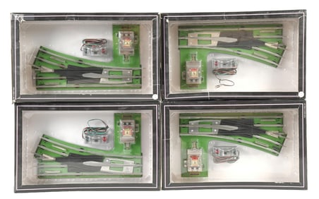 SET OF 4: MTH STANDARD GAUGE SWITCHES WIDE RADIUS RIGHT
