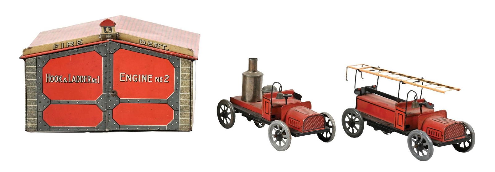 GERMAN BING TIN LITHO FIREHOUSE SET (1 of 4)