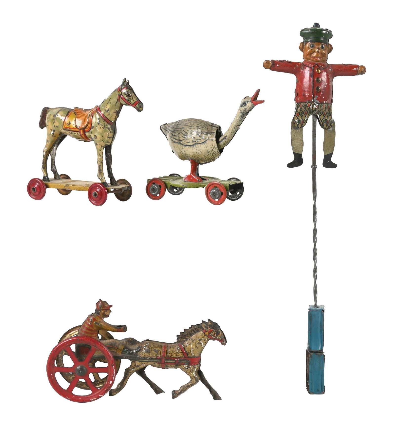 LOT OF 4 GERMAN TIN LITHO PENNY TOYS (1 of 2)