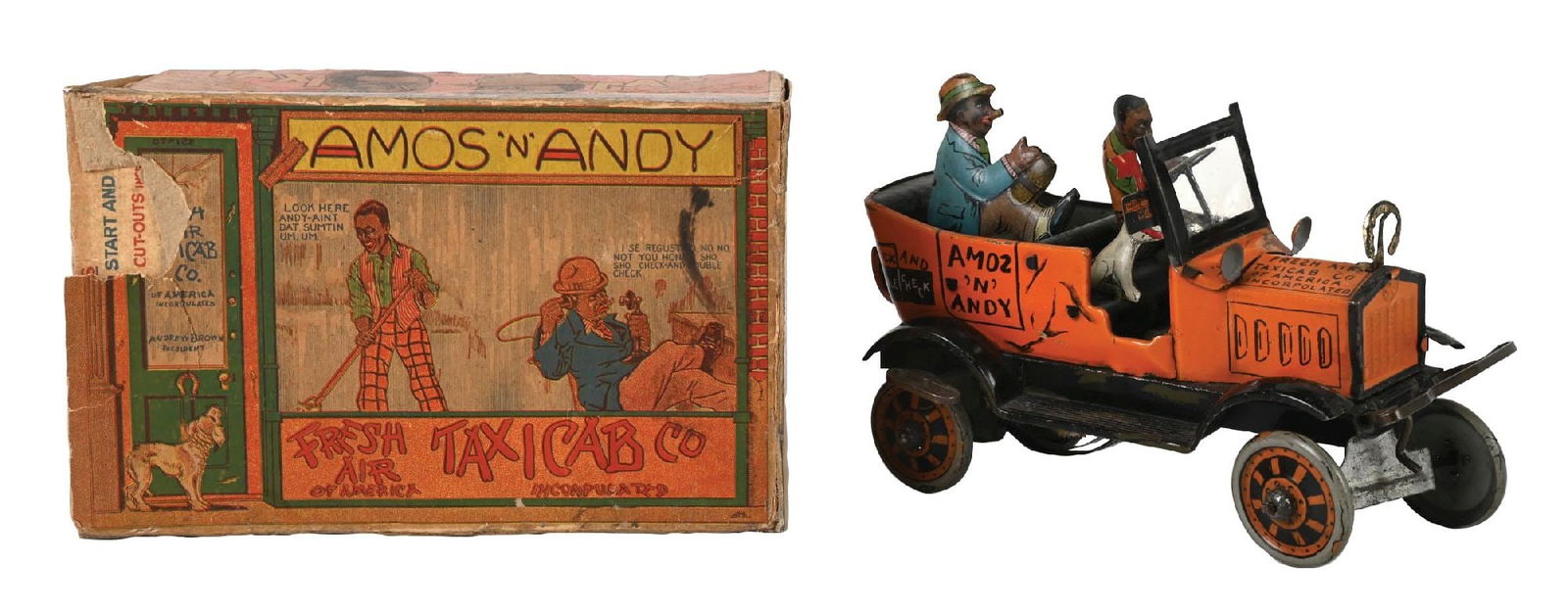 MARX TIN LITHO WIND-UP AMOS N ANDY FISCHER TAXI TOY (1 of 3)