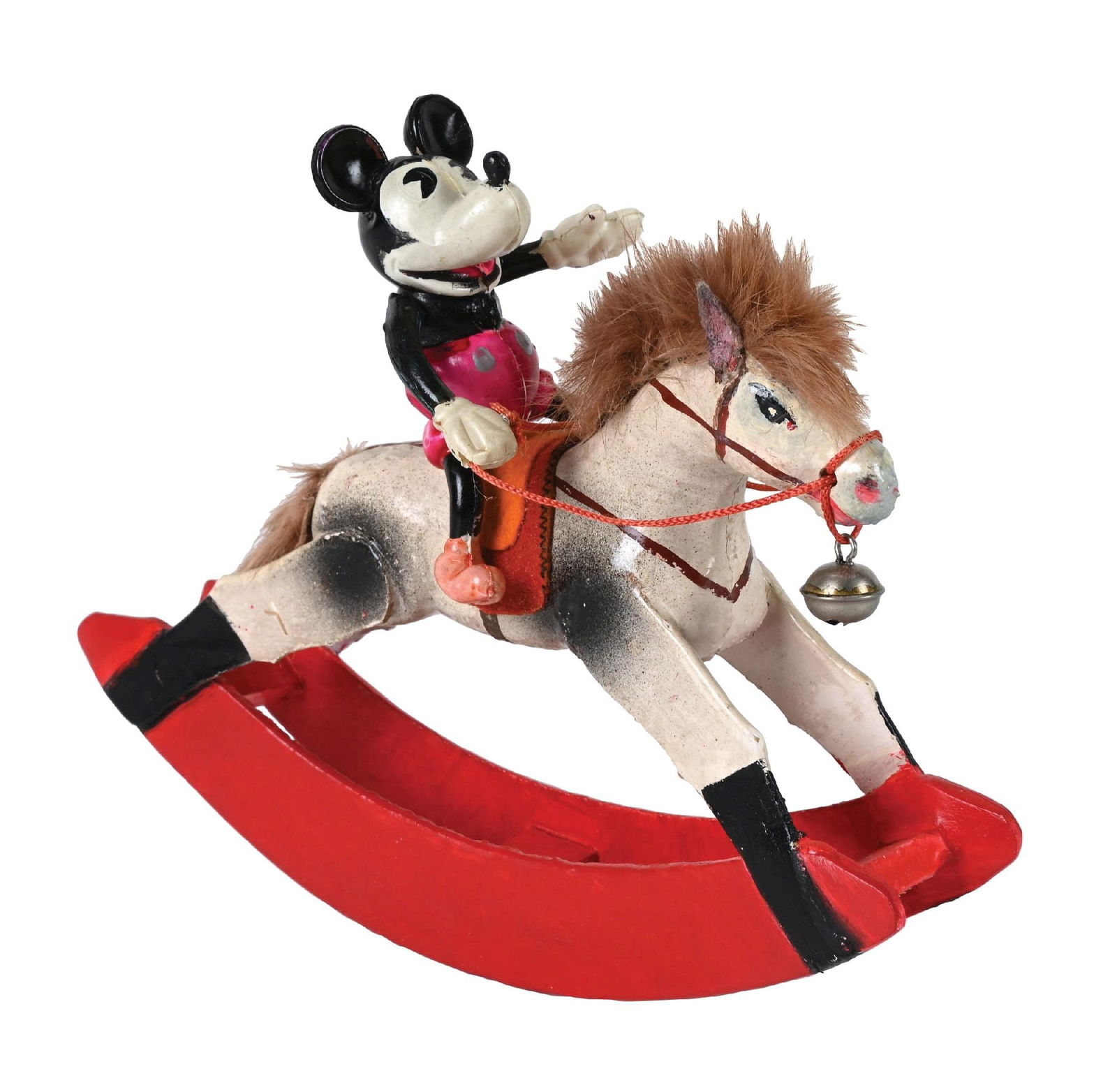 CELLULOID MICKEY MOUSE ON JAPANESE WOODEN HORSE TOY (1 of 7)