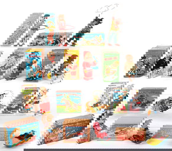 Vintage Twin Litho Toys, Music Boxes More