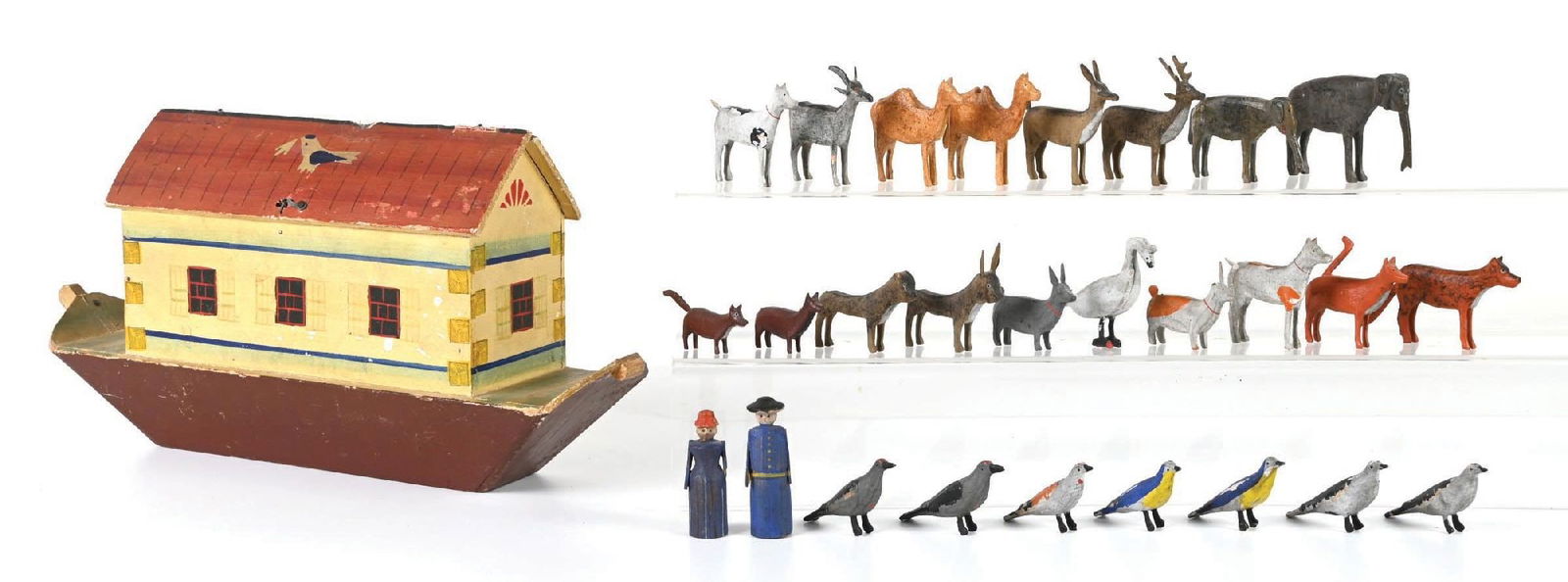 PRE-WAR HAND-PAINTED WOODEN NOAH'S ARK (1 of 5)