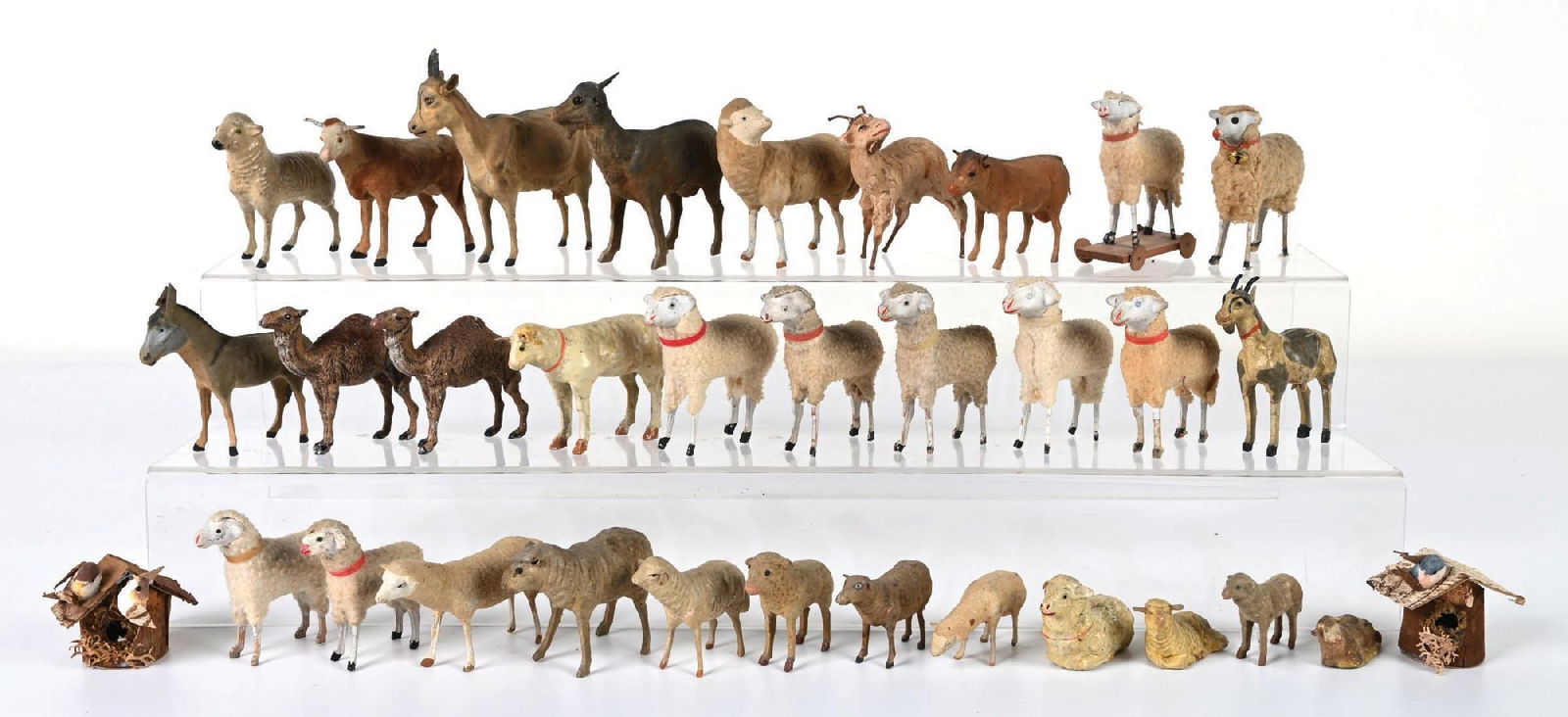 OVER 30 VARIOUS METAL, WOOD, & FUR-COVERED ANIMAL PUTZ FIGURES (1 of 3)