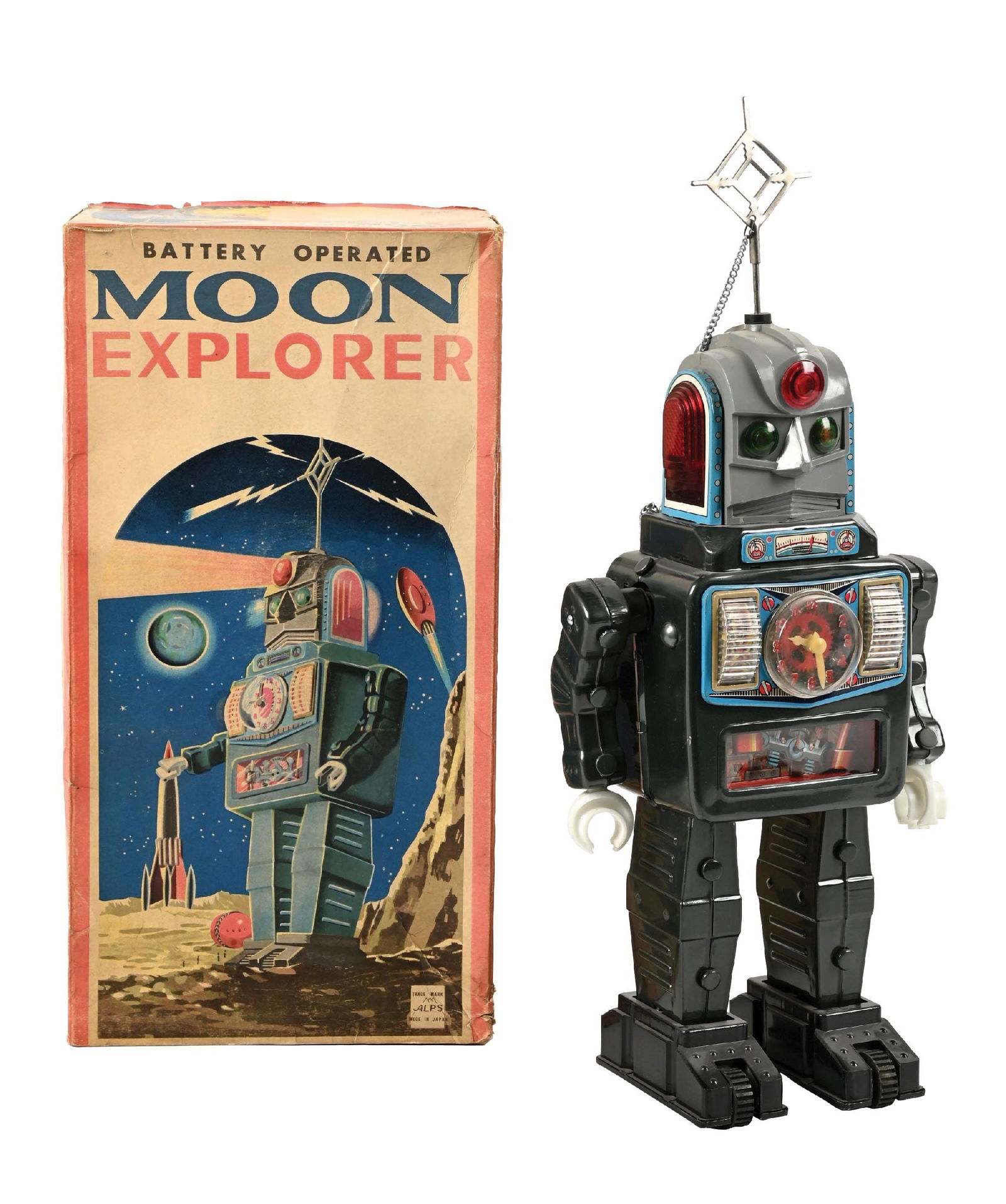 Tin Windup Friction Powered X 27 Explorer Robot