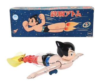 RARE JAPANESE TIN LITHO WIND-UP FLYING ASTRO BOY TOY