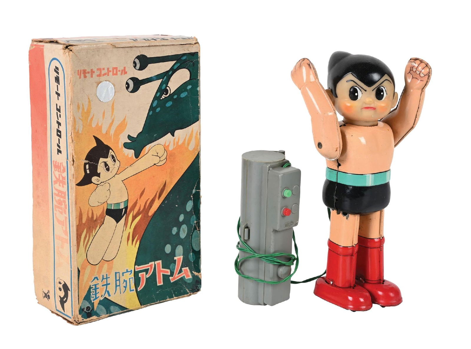 JAPANESE BANDAI TIN LITHO & VINYL REMOTE CONTROL ASTRO BOY TOY (1 of 4)