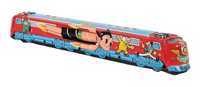 JAPANESE TIN LITHO FRICTION ASTRO BOY ATOM TRAIN TOY