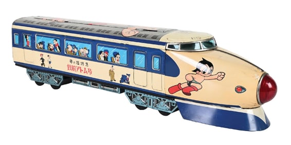 LARGE JAPANESE TIN LITHO FRICTION DREAM SUPER EXPRESS ASTRO BOY BULLET TRAIN