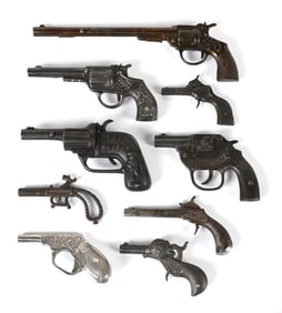 LOT OF 9: VARIOUS EARLY CAST IRON CAP GUNS