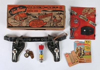 NICE LOT OF VINTAGE LONE RANGER & ROY ROGERS ITEMS