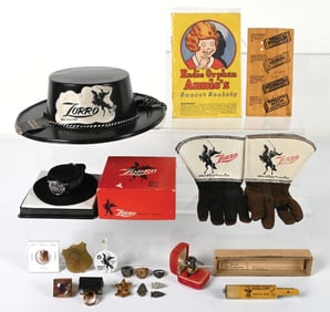 LARGE LOT OF ZORRO & RADIO PREMIUM ITEMS