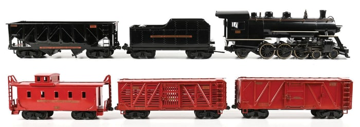 PRESSED STEEL BUDDY "L" FREIGHT TRAIN SET