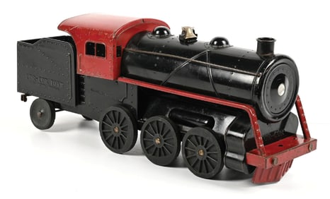 PRESSED STEEL COR-COR TOY FIRE ENGINE & TENDER COMBINATION