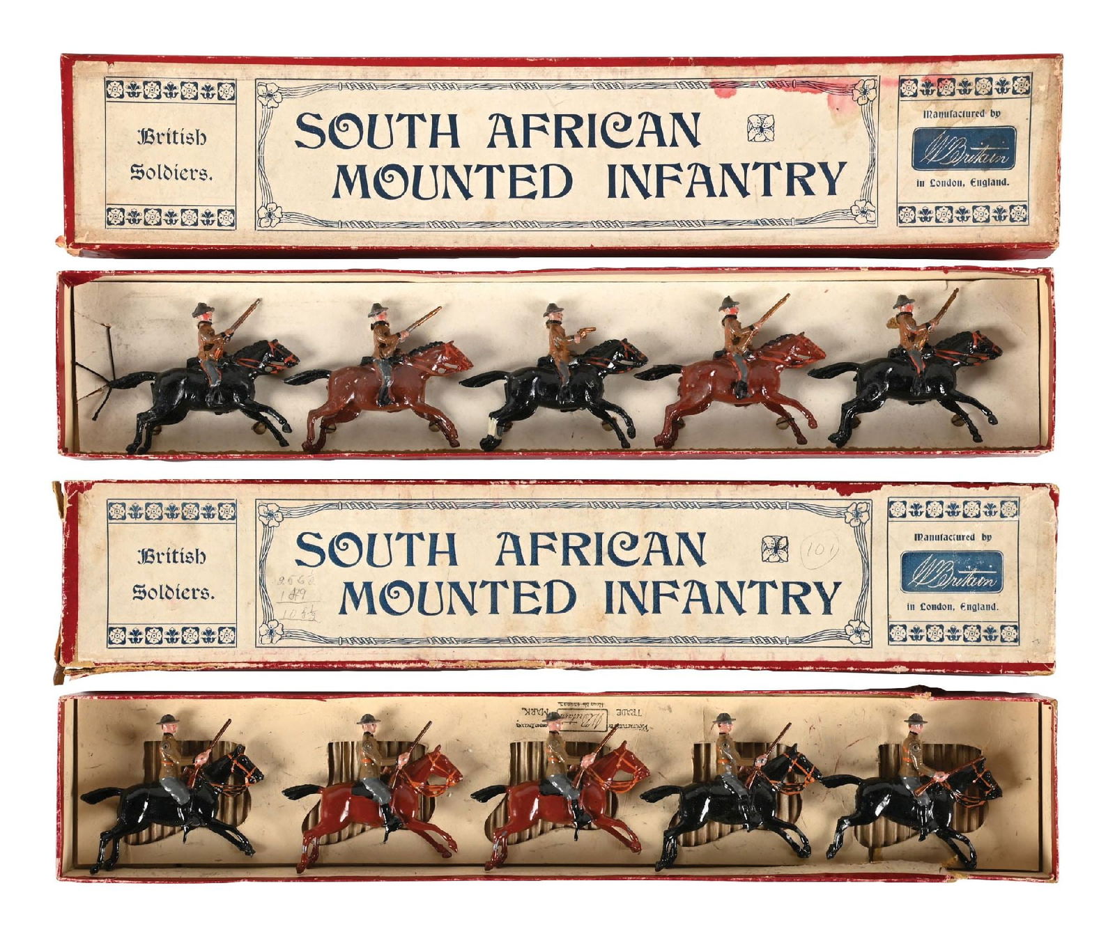 W. BRITAIN'S SOUTH AFRICAN LINE INFANTRY, BOTH SET NO. 38