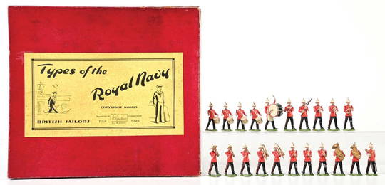 W. BRITAIN'S TYPES OF THE ROYAL NAVY BAND OF THE ROYAL MARINE LIGHT INFANTRY SET NO. 1622