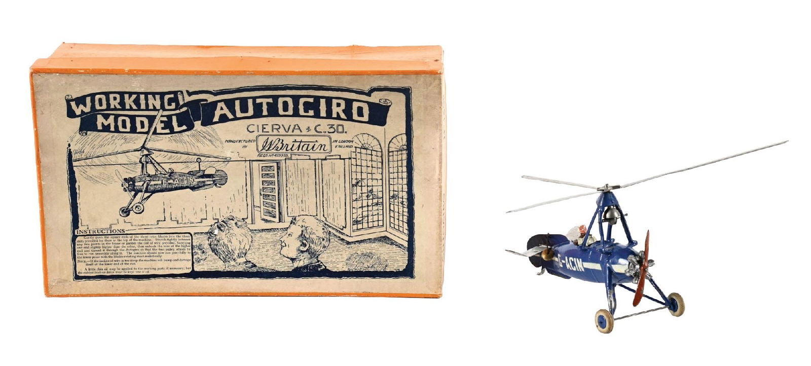 W. BRITAIN'S CIVILIAN AUTOGIRO SET NO. 1392 (1 of 2)