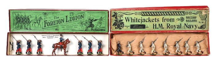 W. BRITAIN'S PRE-WAR FOREIGN LEGION SET NO. 1711 & WHITE JACKETS OF THE H.M ROYAL NAVY SET NO. 80
