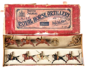 W. BRITAIN'S BRITISH SOLDIERS ROYAL HORSE ARTILLERY ACTIVE SERVICE ORDER SET NO. 126B