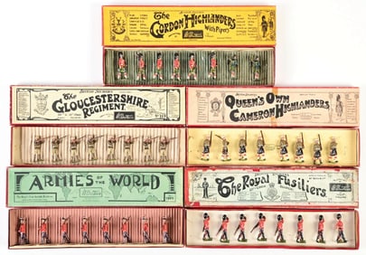 W. BRITAIN'S SETS NO. 114, 7, 119, 1395 & 77