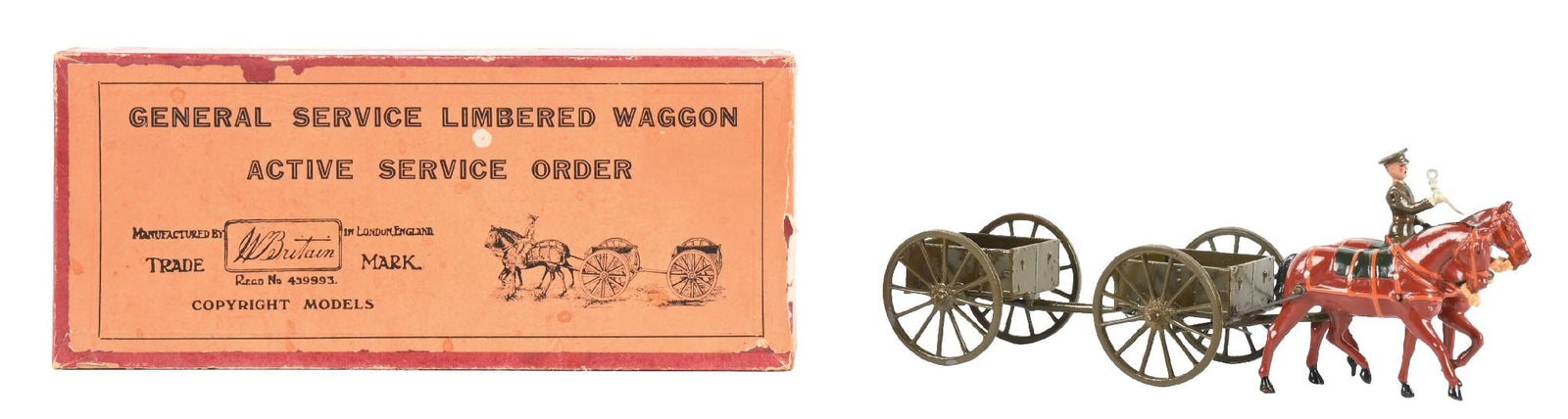 W. BRITAIN'S GENERAL SERVICE LIMBERED WAGGON ACTIVE SERVICE ORDER SET NO. 1331 (1 of 3)