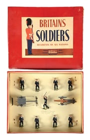 W. BRITAIN'S ROYAL NAVY LANDING PARTY WITH GUN SET NO. 79