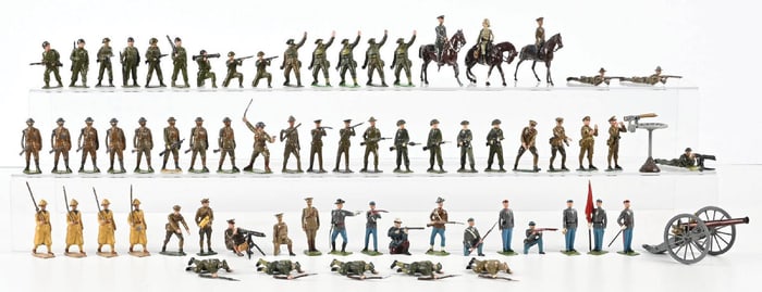 ENGLISH HOLLOW CAST & W. BRITAIN'S MILITARY FIGURES