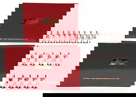 W. BRITAIN'S SET NO. 43103 BAND OF THE COLDSTREAM FOOTGUARDS & NO. 43104 REGIMENT OF THE COLDSTREAM: Contemporary. (A) Set No. 43103 Band of the Coldstream Footguards. 10 pieces. (B) No. 43104 Regiment of the Coldstream. 9 pieces. 19 pieces total. Condition: (Excellent). Dimensions: Largest Box: 13 -