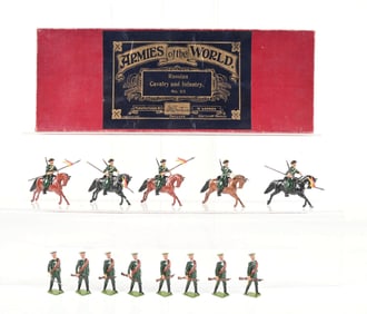 W. BRITAIN'S RUSSIAN CAVALRY & INFANTRY 2-TIER BOX SET NO. 65