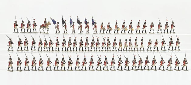 LUCOTTE ENGLISH PIPES & DRUMS W/ STANDARDS, 1ST EMPIRE INFANTRY OF THE LINE & GRENADIER GUARDS