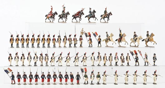 MIGNOT NAPOLEONICS FRENCH GRENADIERS W/ MOUNTED, INCLUDING NAPOLEON