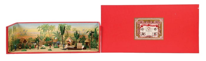 MIGNOT REF. 8070 AFRICAN VILLAGE & HUNTING SCENE IN BOX