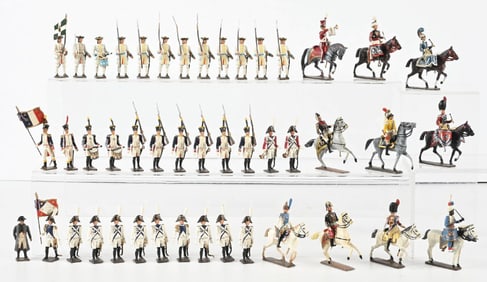 MIGNOT NAPOLEONICS & AUSTRIANS, VARIOUS MOUNTED UNITS, MUSKETEERS & LANCERS