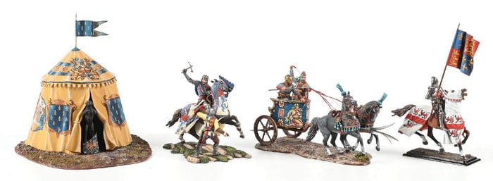 AEROART MEDIEVAL COMBAT TENT, CHARIOT, & KNIGHTS