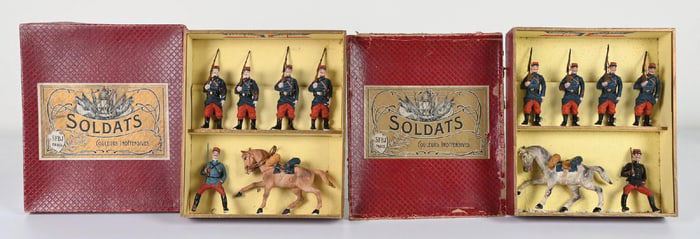 LOT OF 2: BOXED FRENCH ARMY W/ MOUNTED OFFICER