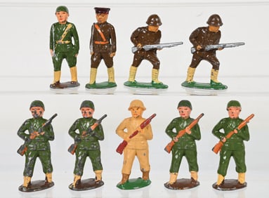 LOT OF 9 BARCLAY FOREIGN TROOPS, CHINESE & JAPANESE