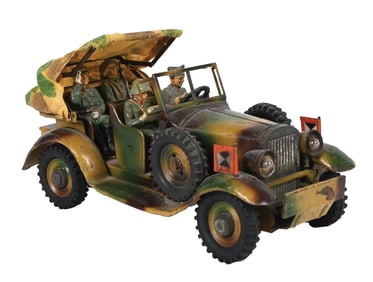 POST-WAR HAUSSER ELASTOLIN KUBELWAGEN W/ VARIOUS TROOPS