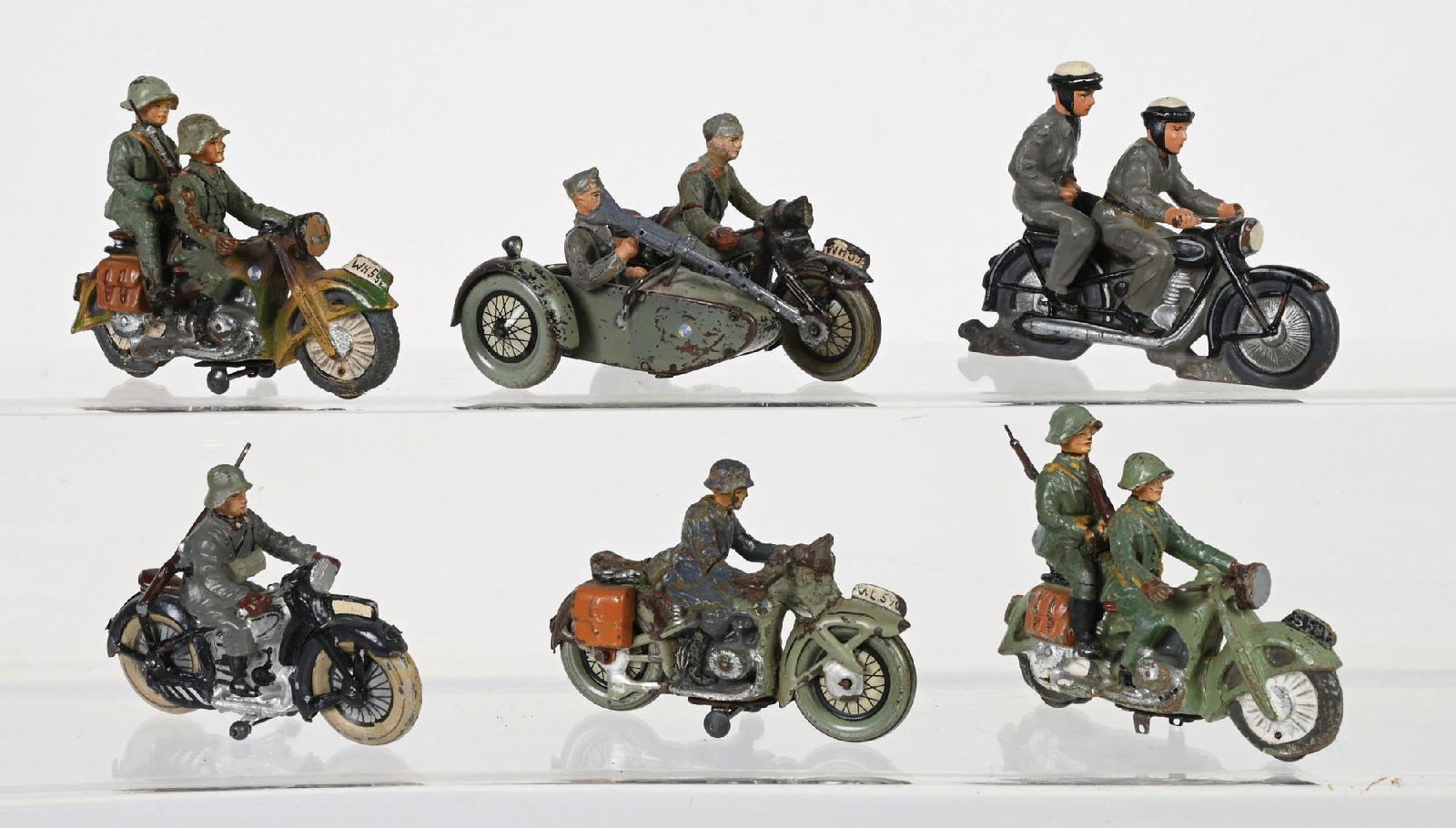 LOT OF 6 LINEOL & ELASTOLIN WEHRMACHT MOTORCYCLES (1 of 2)