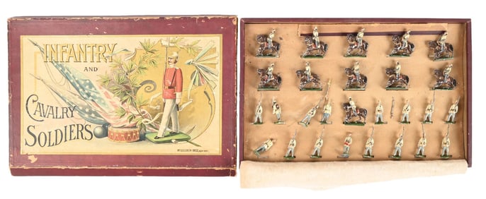 MCLOUGHLING BROS. INFANTRY & CAVALRY SOLDIERS W/ ORIGINAL BOX & CARD