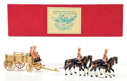 TROPHY MINIATURES HORSE-DRAWN WAGON SET IN BOX