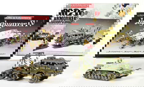KING & COUNTRY M26 ARMOURED RECOVERY VEHICLE AND JAGDPANZER IV IN ORIGINAL BOXES
