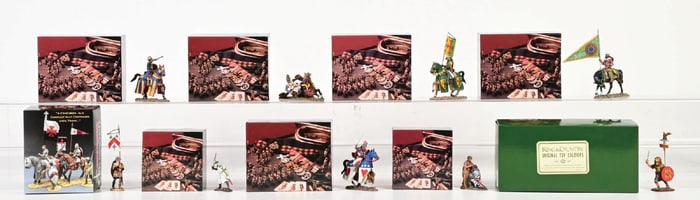 LARGE LOT OF KING & COUNTRY MEDIEVAL FIGURES IN ORIGINAL BOXES