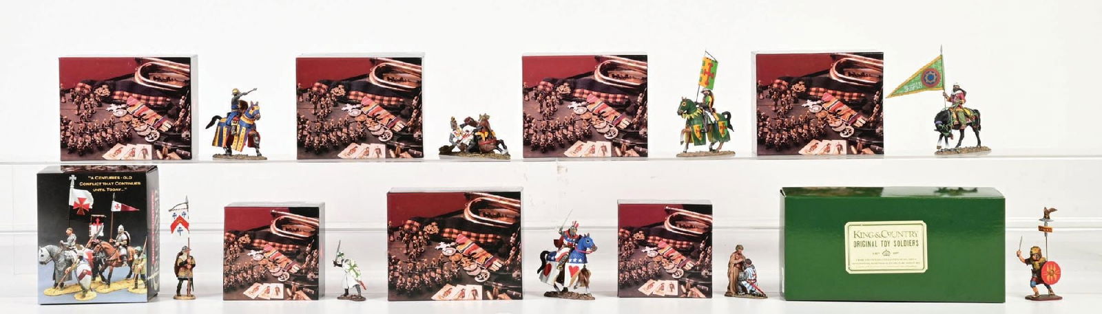 LARGE LOT OF KING & COUNTRY MEDIEVAL FIGURES IN ORIGINAL BOXES (1 of 3)
