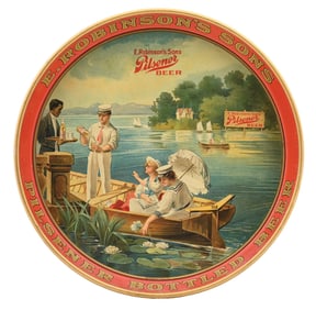 E. ROBINSON'S SONS BREWING CO. LAKE SCENE BEER TRAY