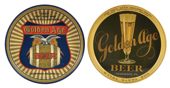 PAIR OF FERNWOOD BREWING CO. BEER TRAYS