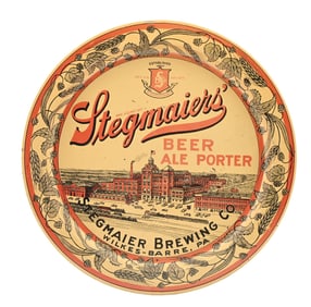 STEGMAIER BREWING CO. FACTORY SCENE BEER TRAY