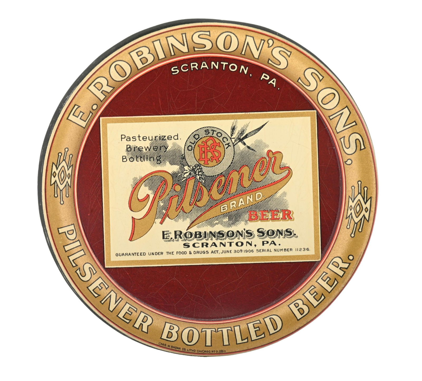 E. ROBINSON'S SONS PILSENER BEER TIP TRAY (1 of 3)