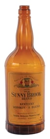 OLD SUNNY BROOK BRAND GLASS WHISKY BOTTLE DISPLAY
